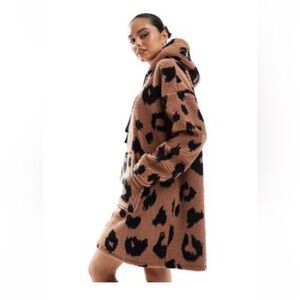 ASOS Brown and Black Leopard Print Hoodie